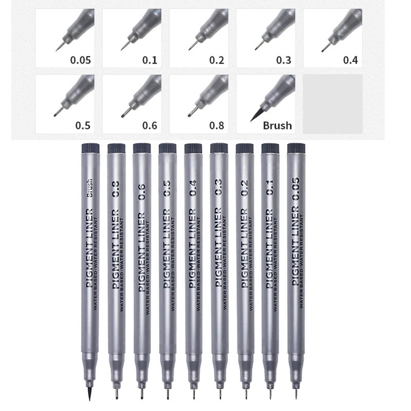 9Pcs/set Pigment Liner Micron  - Copic Marker Sketch 评论和价格