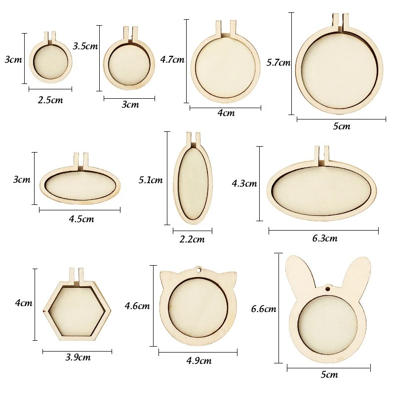 1/3/5pcs Wood Embroidery Hoop  - Wood Ring Blank 评论和价格