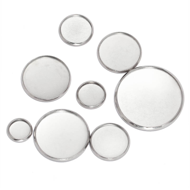 20pcs Stainless Steel Round Se - Bezels Set Pendant 评论和价格