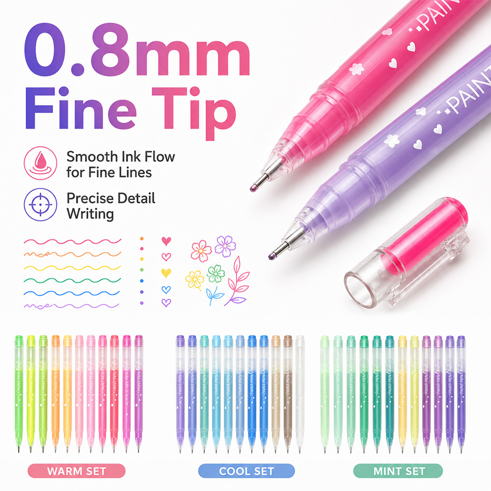 12 Colors Acrylic Gel Pens Set - Copic Marker Sketch 评论和价格