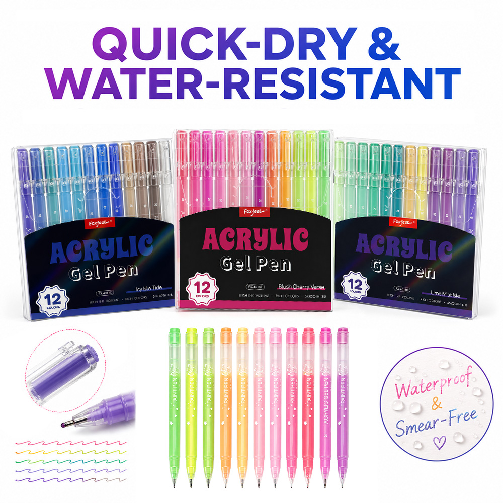 12 Colors Acrylic Gel Pens Set - Copic Marker Sketch 评论和价格
