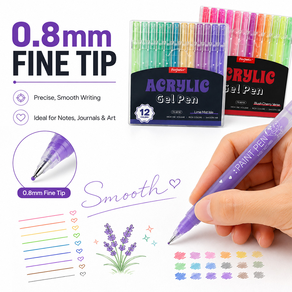 12 Colors Acrylic Gel Pens Set - Copic Marker Sketch 评论和价格