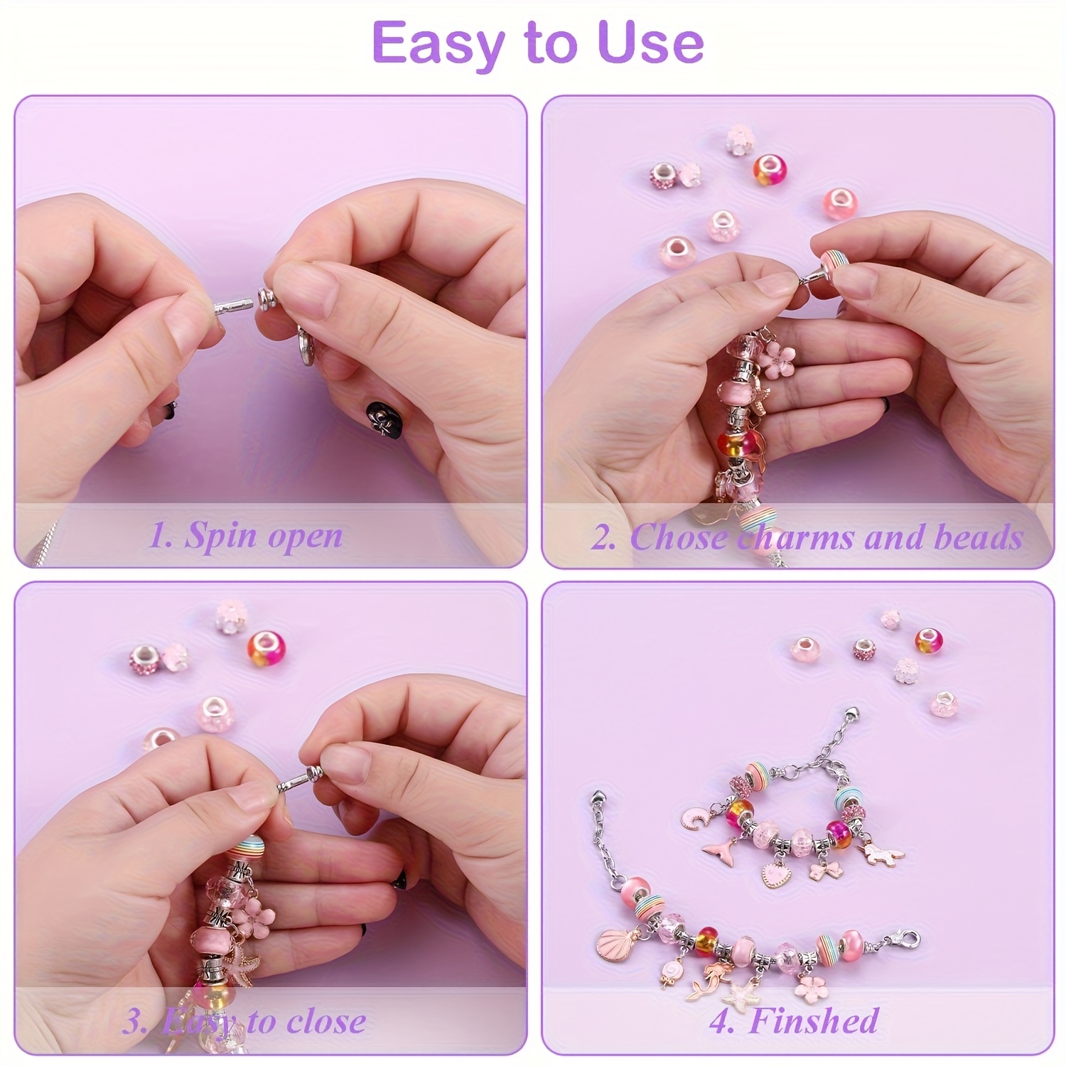 68Pcs Beading Kit with a Viole - Resin Crafts Diy 评论和价格
