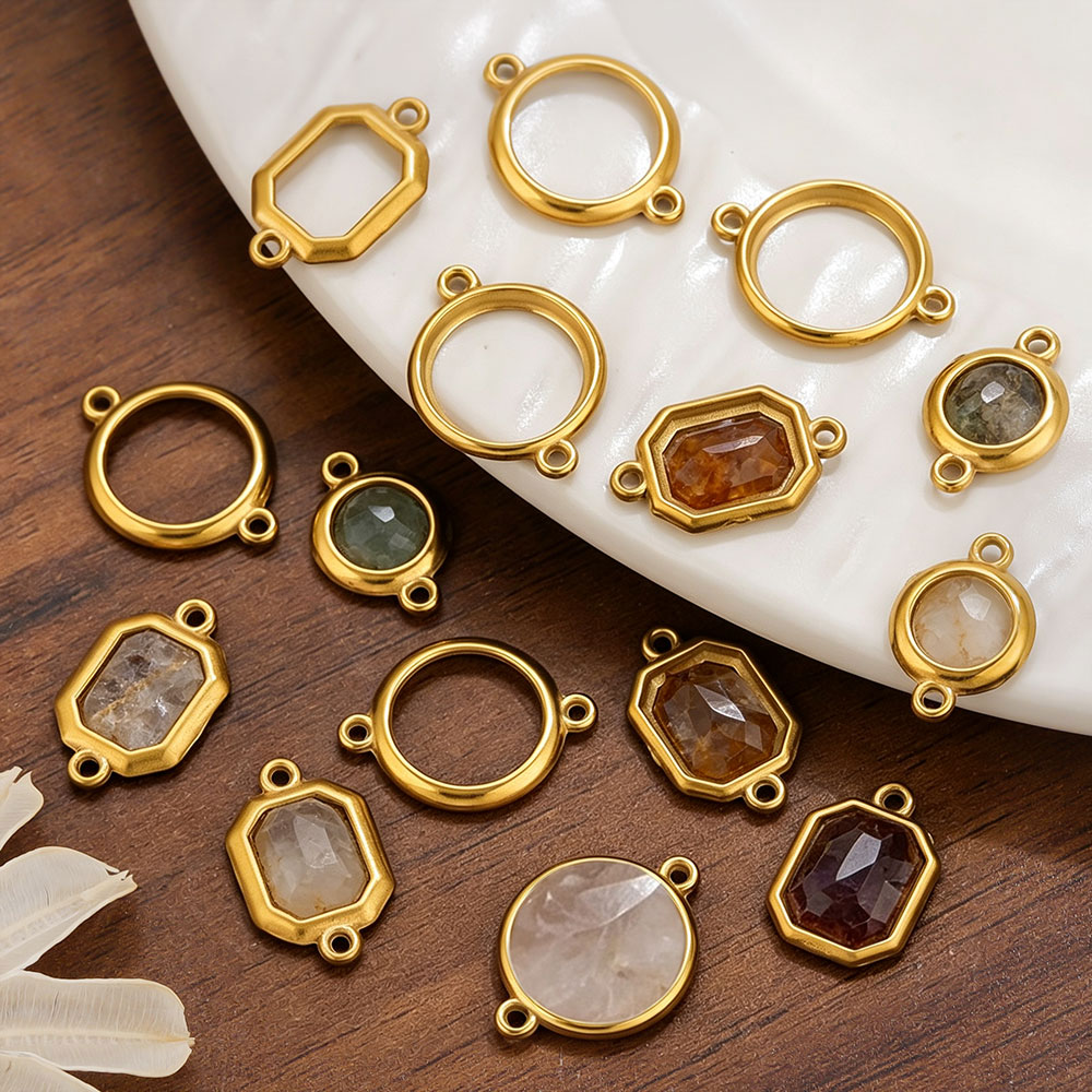 10Pcs Stainless Steel Hollow D - Bezels Set Pendant 评论和价格