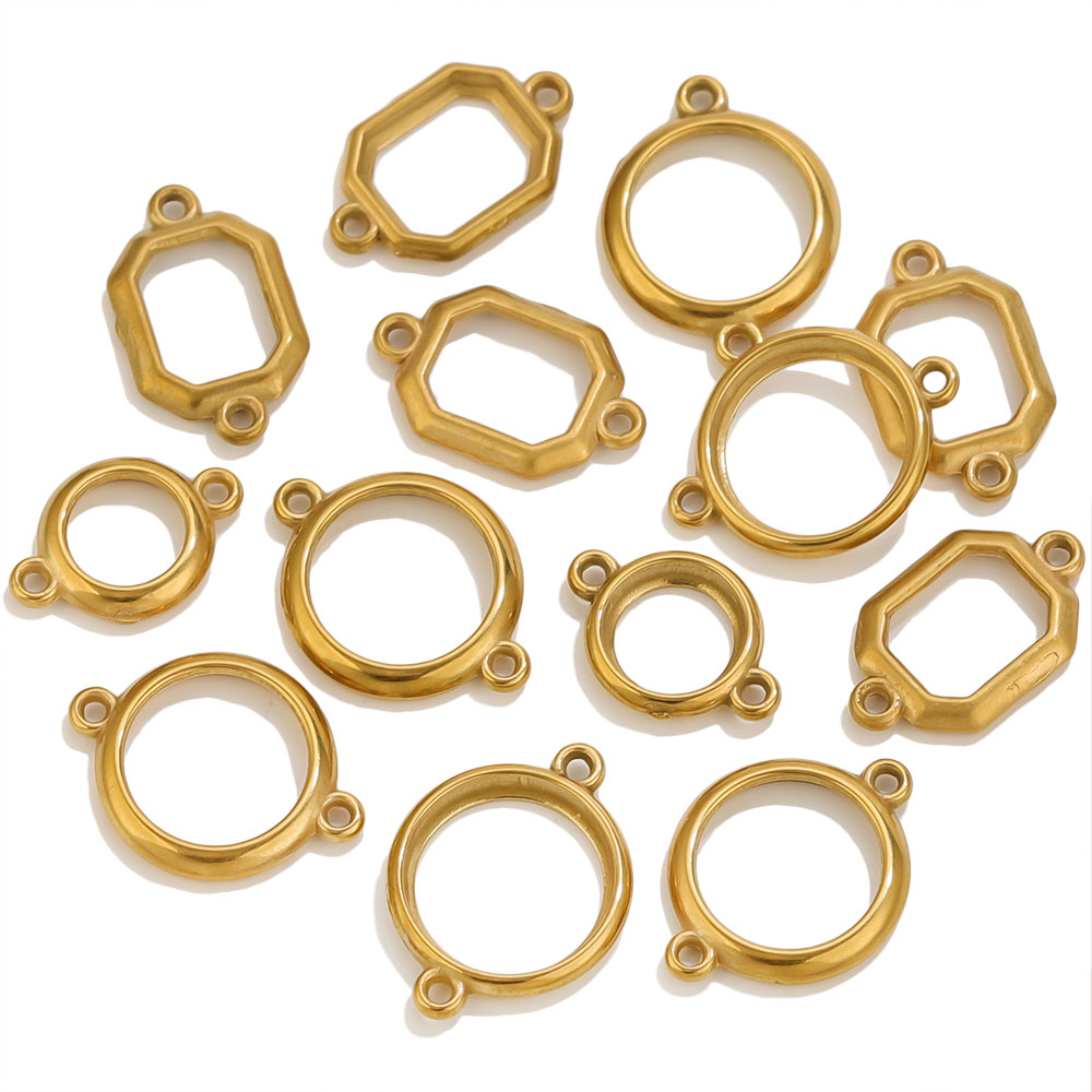 10Pcs Stainless Steel Hollow D - Bezels Set Pendant 评论和价格